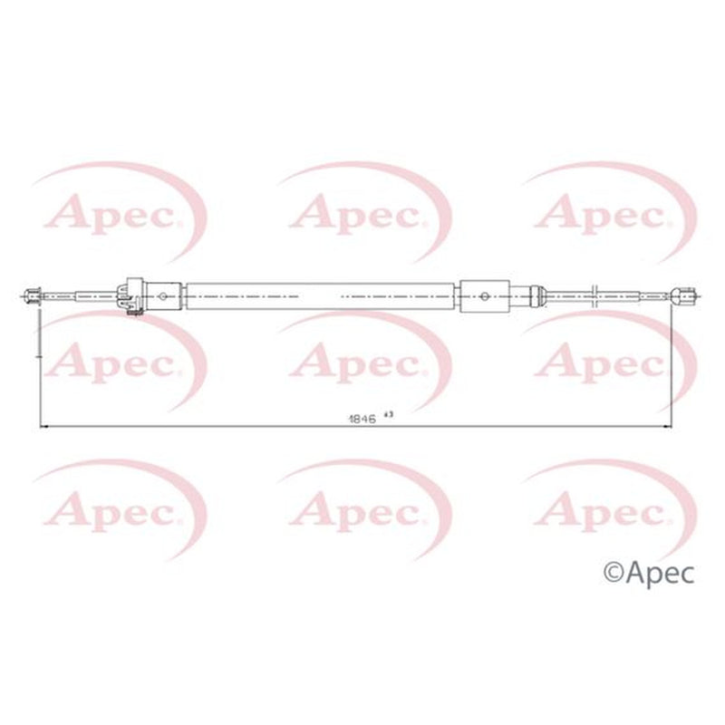 Apec Handbrake Cable Left Rear fits Citroën C4 Cactus 2014-2019 1.2 1.5 1.6