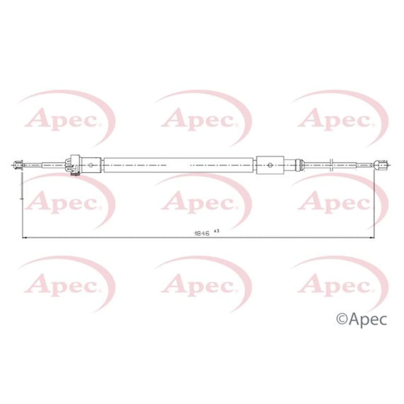 Apec Handbrake Cable Right Rear CAB1743