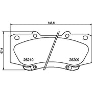 Mintex Front Brake Pad Set fits Toyota Hilux Vigo VII Pickup 2005-2015 2.5 3.0