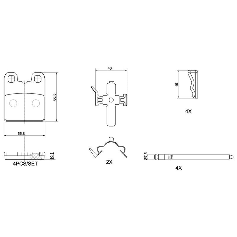 Brembo 4 x Parking Brake Pads fits Alfa Romeo Giulia 2020 on 2.9