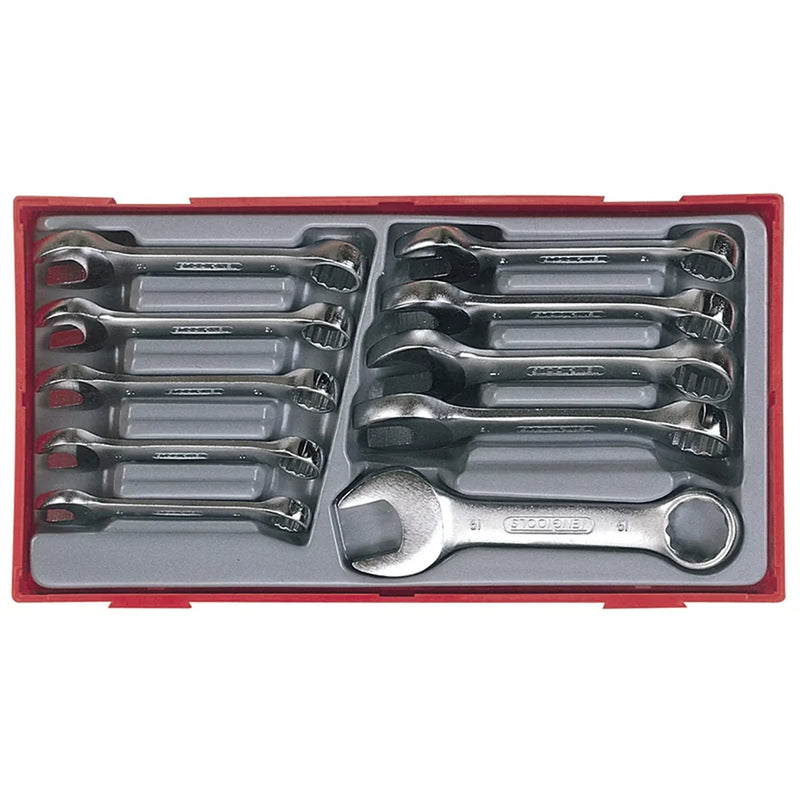 Teng TT6010M Metric Midget Combination Spanner Set, 10 Piece - TC40