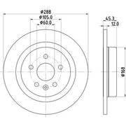 Mintex 2 x Solid Rear Brake Discs MDC2688-x2