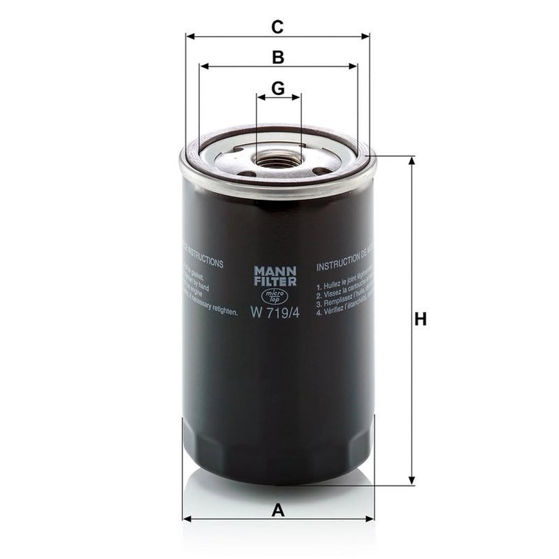 MANN-FILTER Engine Oil Filter fits International Harv. C-Series 1982-1992
