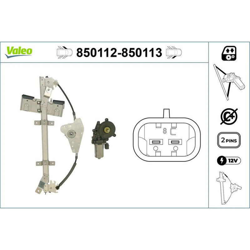 Valeo Electric Window Regulator Lifter Right Front 850113