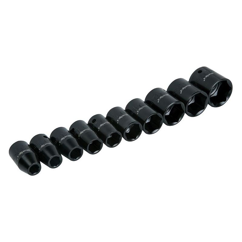 Bluespot Tools 1/2in Metric Impact Socket Set 9-27mm, 10 Piece BlueSpot Tools - Dynamic Drive
