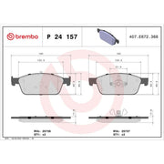 Brembo 4 x Front Brake Pad Set fits Ford Focus III 2010-2020 1.5 2.0