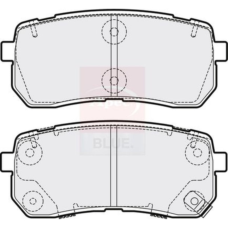 Apec Rear Brake Pad Set fits Kia Sorento III 2015-2020 2.2