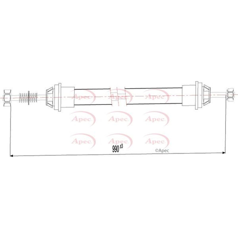 Apec Handbrake Cable Left Rear fits Smart City-Coupe 1998-2004