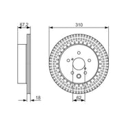 Bosch Rear Brake Vented Discs & Pads fits Lexus Gs 2015 on
