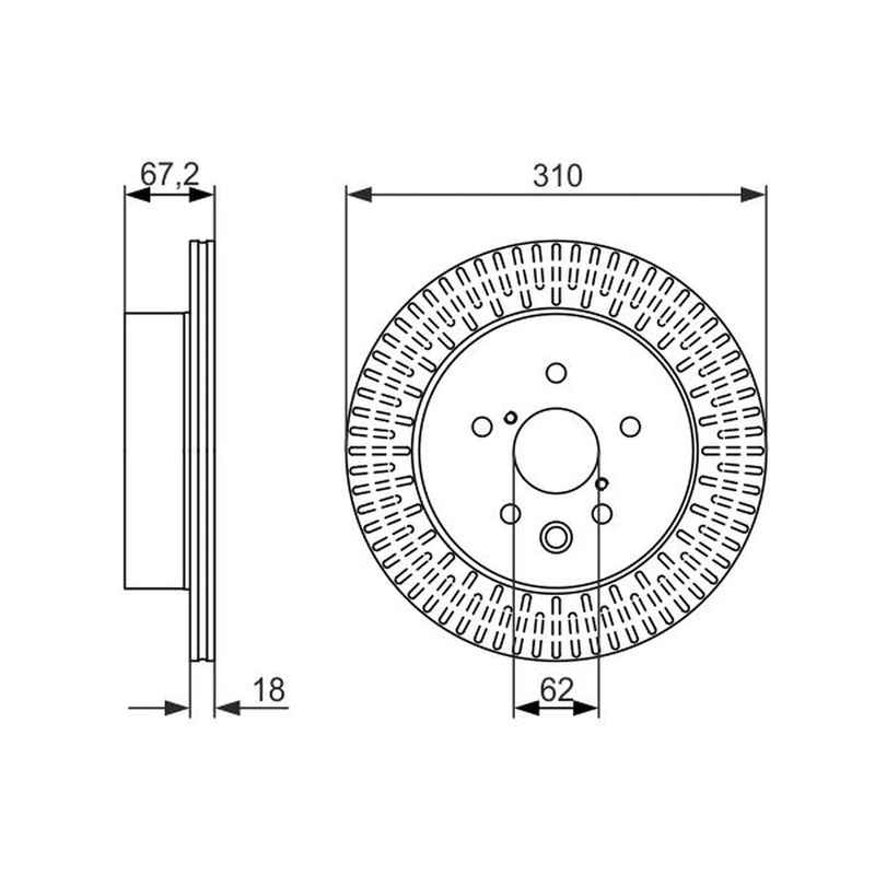 Bosch Rear Brake Vented Discs & Pads fits Lexus Gs 2015 on