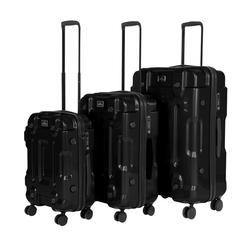 Dellonda 3-Piece Lightweight ABS Luggage Set  - 20", 24", 28" - Black Dellonda  - Dynamic Drive