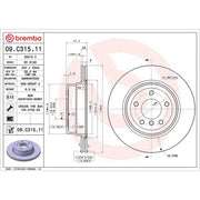 Brembo Rear Brake Internally Vented Discs & Pads fits BMW 1 2007-2013