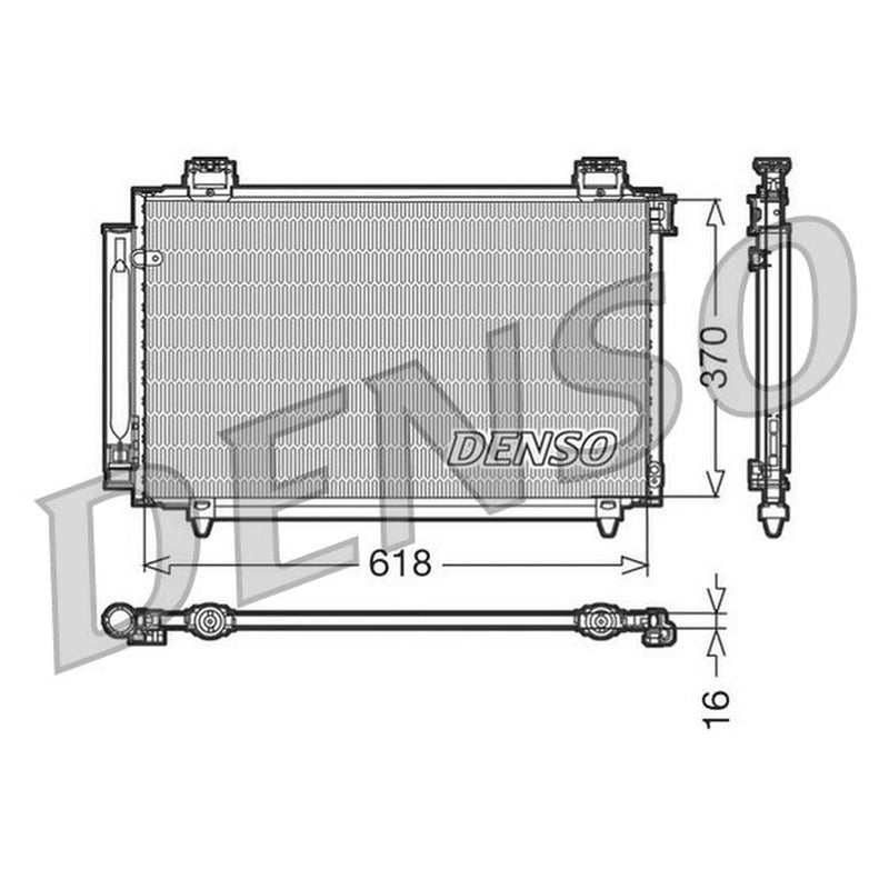 Denso Air Conditioning Condenser fits Toyota Avensis 2003-2008 1.6 1.8 2.0