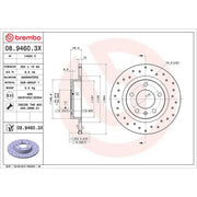 Brembo 2 x Perforated Rear Brake Discs 08.9460.3X-x2