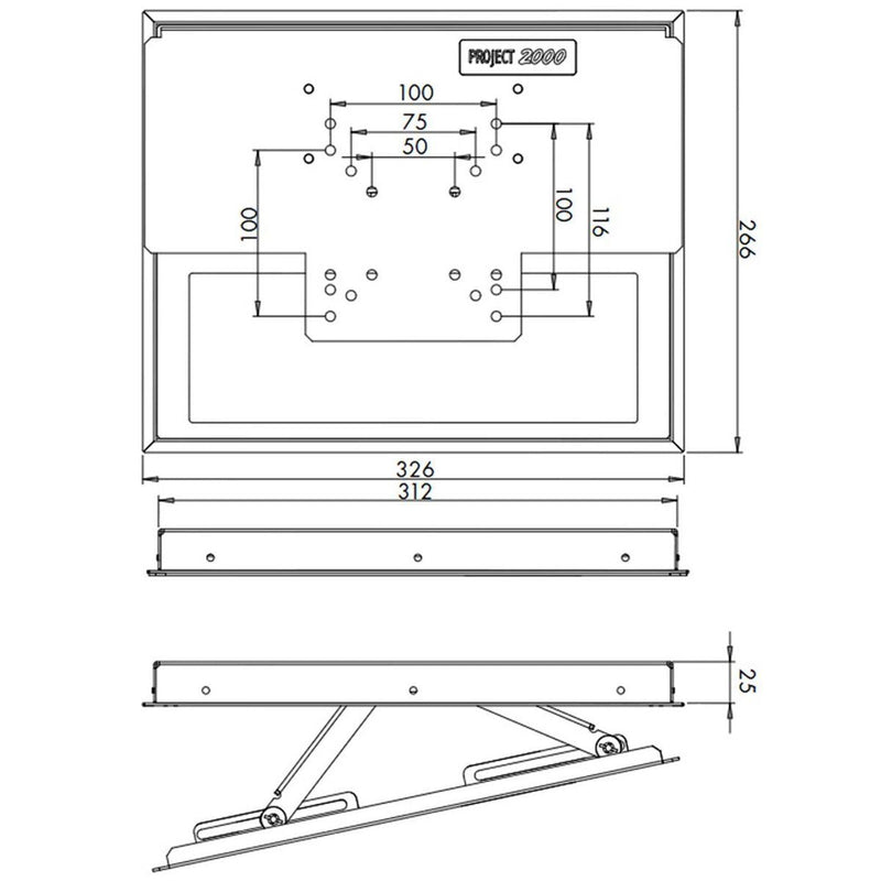 LCD TV Holder (Recessed Fit) for Caravans Nova - Dynamic Drive