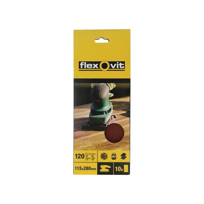 Flexovit 1/2 Sanding Sheets Orbital Plain Coarse 50 Grit (Pack 10) Flexovit - Town Tools