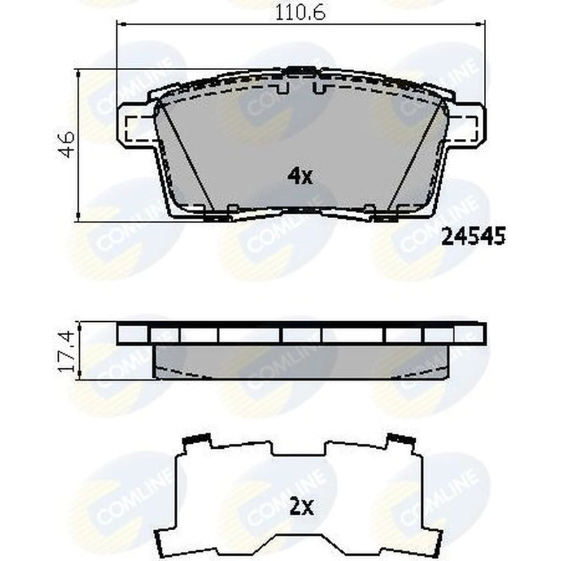 Comline 4 x Rear Brake Pad Set fits Mazda CX-7 2007-2013 2.2 2.3 2.5