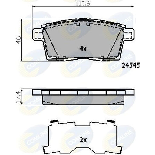 Comline 4 x Rear Brake Pad Set fits Mazda CX-7 2007-2013 2.2 2.3 2.5