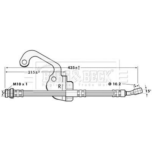 Borg & Beck Brake Hydraulic Hose Line Front Right BBH7056