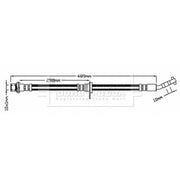 Borg & Beck Brake Hydraulic Hose Line Front Right BBH7338
