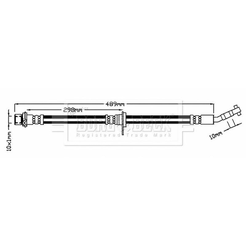 Borg & Beck Brake Hydraulic Hose Line Front Right BBH7338