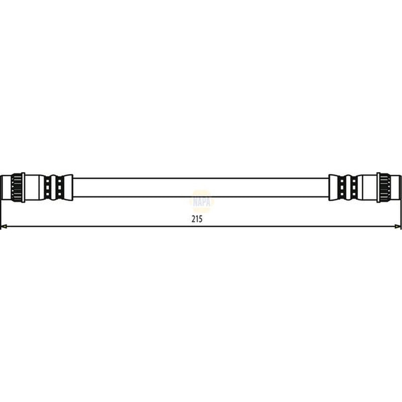 NAPA Brake Hydraulic Hose Line Rear Right fits Nissan Kubistar 2003-2009 1.2 1.5