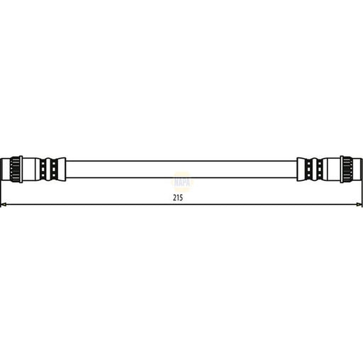 NAPA Brake Hydraulic Hose Line Rear Right fits Nissan Kubistar 2003-2009 1.2 1.5