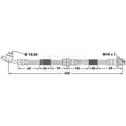 Borg & Beck Brake Hydraulic Hose Line Front Left BBH6879