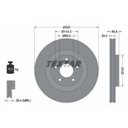 Textar 2 x Vented Front Brake Discs 92306503-x2