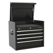 Sealey Topchest 4 Drawer 660mm Heavy-Duty Black PTB66004 Sealey - Dynamic Drive