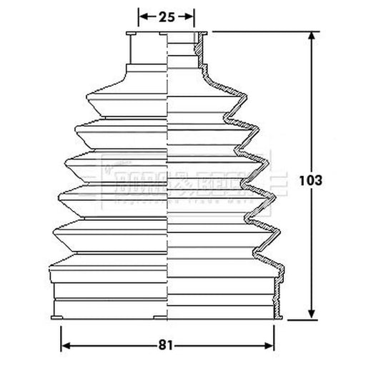 Borg & Beck Drive Shaft Bellow Kit Wheel Side Thermoplast BCB6210