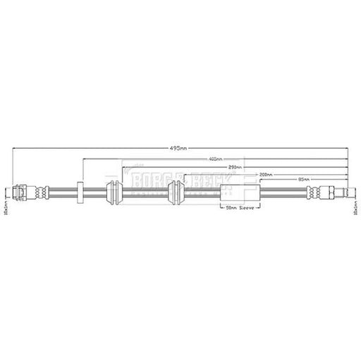 Borg & Beck Brake Hydraulic Hose Line Front Right BBH8681