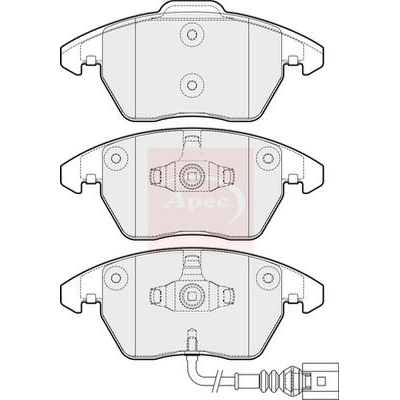 Apec Front Brake Pad Set fits Audi Tt 2006-2014 1.8 2.0