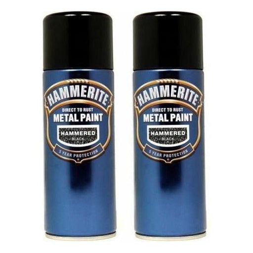 2x 400ml Hammerite HAmmERED BLACK Direct to Rust Metal Spray Paint Aerosol 400ml Hammerite - NN4 Online 