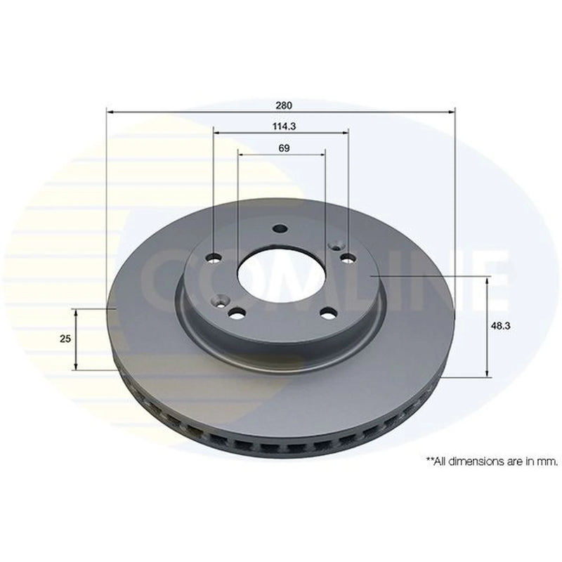 Comline Front Brake Internally Vented Discs & Pads fits Kia Niro II 2022 on 1.6