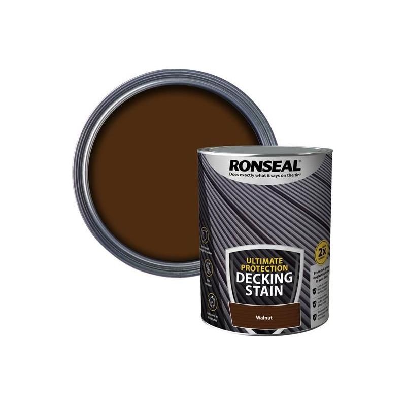 Ronseal Ultimate Protection Decking Stain Walnut 5 litre Ronseal - Town Tools