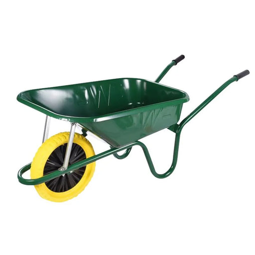 Walsall 90L Green Builder's Wheelbarrow - Puncture Proof - BGPP