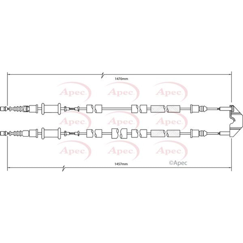 Apec Handbrake Cable Left Rear fits Opel Corsa D 2006-2011 1.7