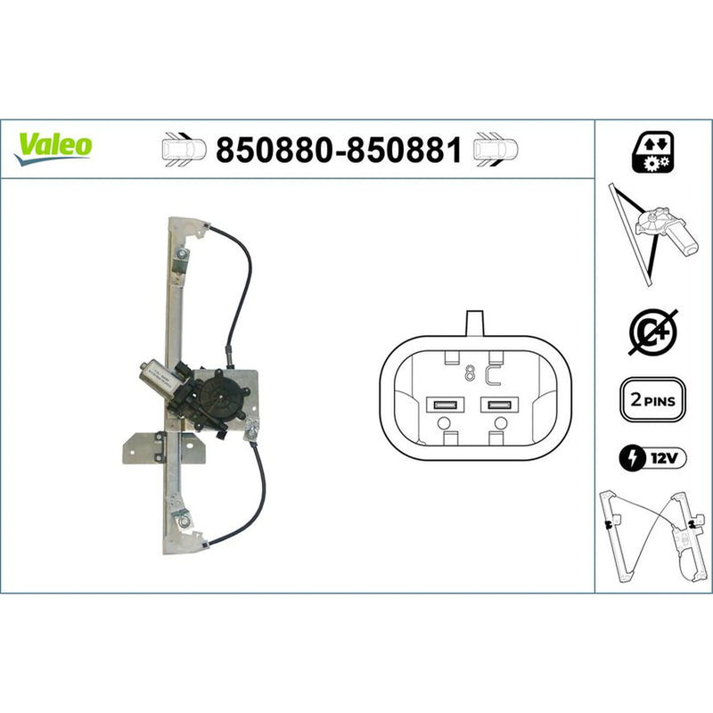 Valeo Electric Window Regulator Lifter Left Front 850880