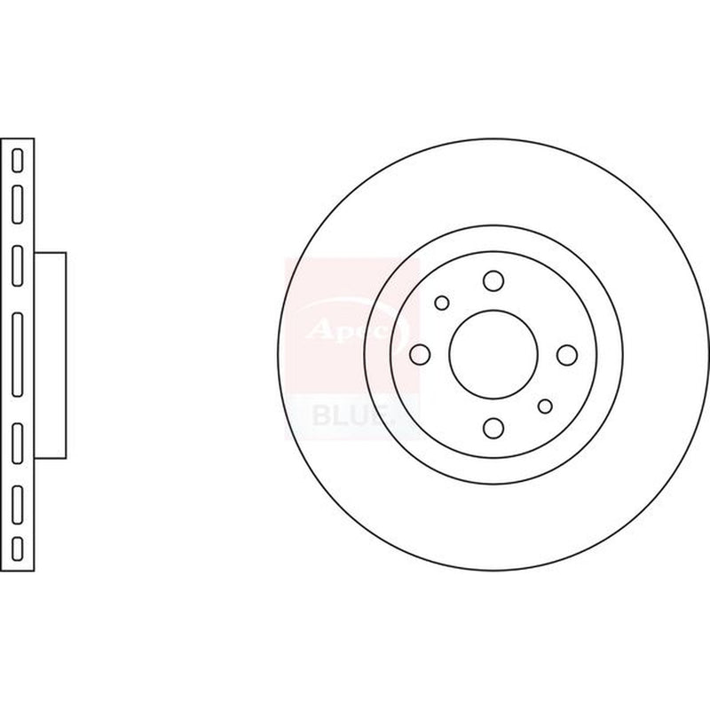 Apec Front Brake Vented Discs & Pads fits Chrysler Delta 2011 on 1.4 1.6
