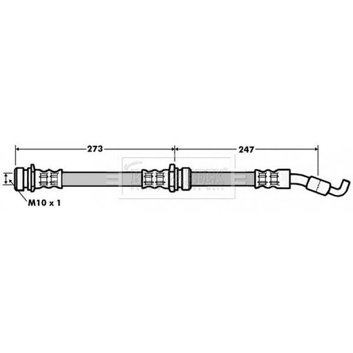 Borg & Beck Brake Hydraulic Hose Line Rear Right BBH7077