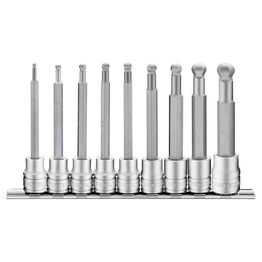 Teng Tools 3/8" ball point long hex bit socket clip rail set 9 pcs Teng Tools - Dynamic Drive