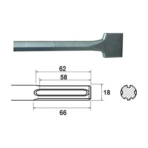 Faithfull SDS Max Straight Scaling Chisel 75 x 300mm Faithfull - NN4 Online