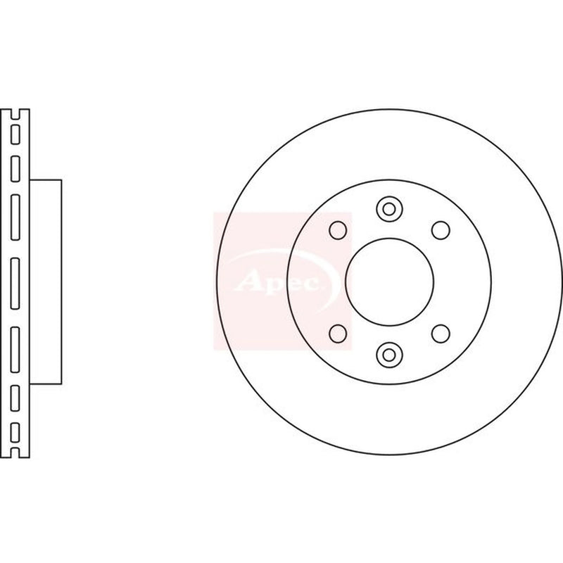 Apec 2 x Vented Front Brake Discs DSK199-x2