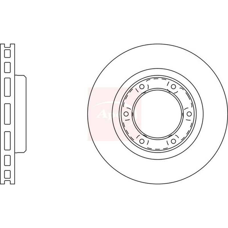 Apec 2 x Vented Brake Discs fits Toyota Land Cruiser 80 1990-1997 4.2 4.5