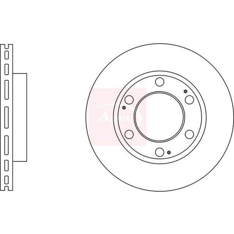 Apec 2 x Vented Brake Discs fits Ssangyong Rexton / Rexton II 2004 on 2.7