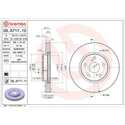 Brembo 2 x Internally Vented Front Brake Discs 09.A717.11-x2