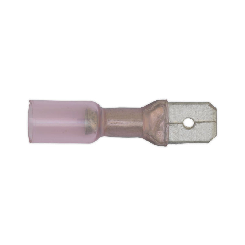 Sealey Heat Shrink Push-On Terminal 6.3mm Male Red Pack of 25 RTSPM25 Sealey - Dynamic Drive