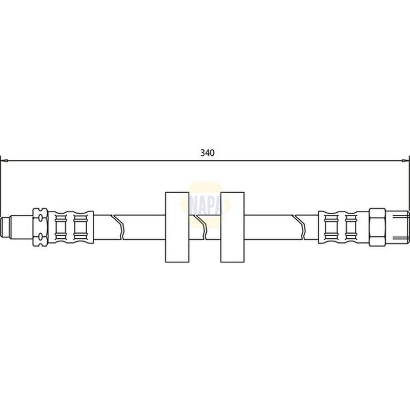 NAPA Brake Hydraulic Hose Line Front fits Audi 100 C3 1982-1990 1.8 2.0 2.2 2.3