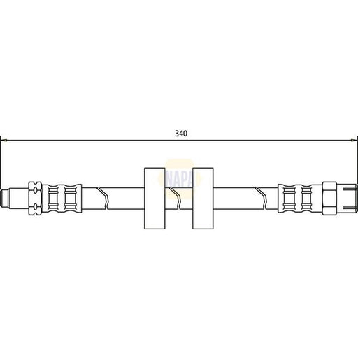 NAPA Brake Hydraulic Hose Line Front fits Audi 100 C3 1982-1990 1.8 2.0 2.2 2.3
